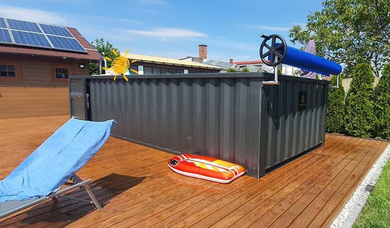Gebrauchsfertiger Containerpool (6,2 m x 2,5 m), Komfortpaket