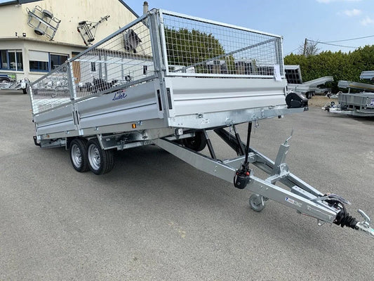 LIDER Plattformanhänger mit Unterbodenrädern – zulässiges Gesamtgewicht: 3500 kg – 2 Achsen mit Bremsen – 506 x 215 cm